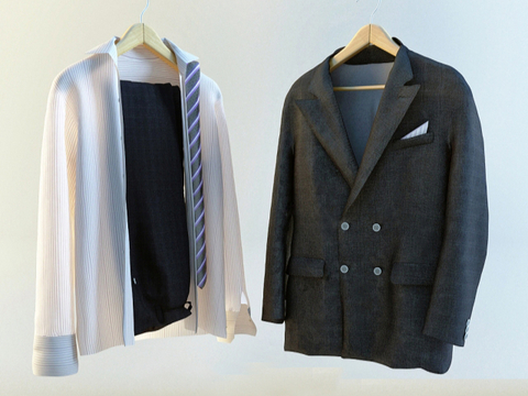  男士服装 外套 西装su模型 