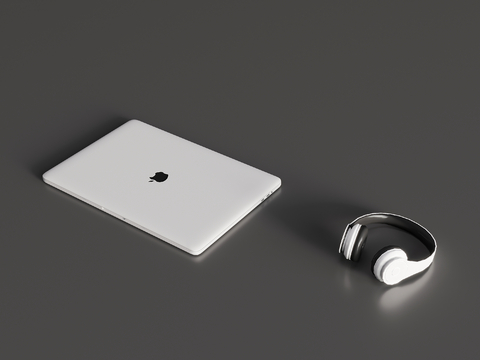  现代电脑 耳机 办公用品 数码su模型 