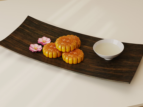  食物 中秋礼品盒 中秋月饼su模型 