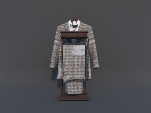  男士服装 衣服 西装 裤子su模型 