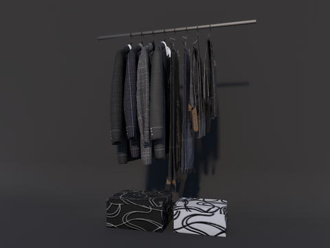  男士服装 衣服 外套 西装su模型 