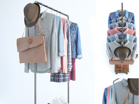  女士外套 帽子 手提包 凉鞋su模型 