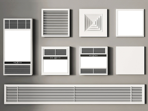  浴霸铝扣板 平板灯 排气扇su模型 