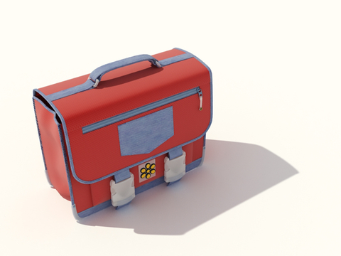  学生书包 背包 双肩包su模型 