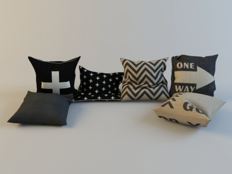  抱枕 靠枕 枕头su模型 