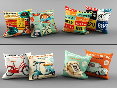  抱枕 靠枕 枕头su模型 