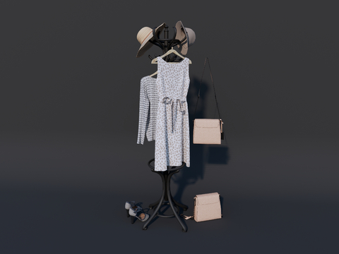  女士服装 裙子 长裙 连衣裙su模型 