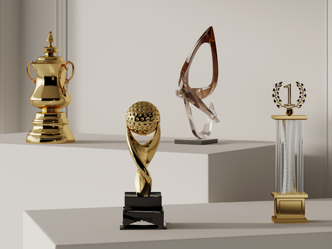  现代奖杯su模型 