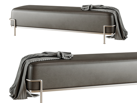  现代沙发凳 床尾凳su模型 