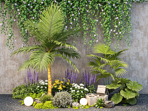  花草花镜灌木 植物堆su模型 