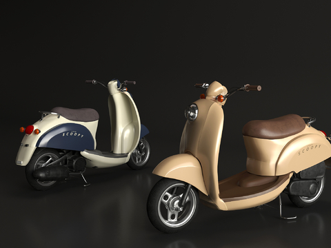  现代踏板摩托车su模型 