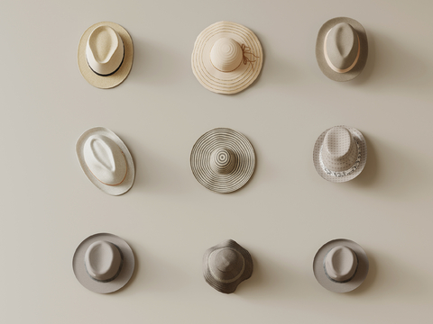  现代帽子 遮阳帽su模型 