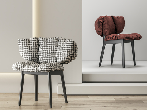 餐椅 布艺餐椅su模型