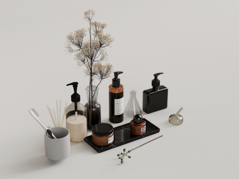  化妆品 洗浴用品 牙刷su模型 