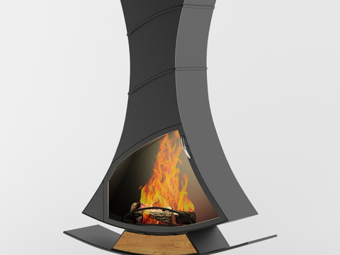  意式壁炉 火焰 火炉su模型 