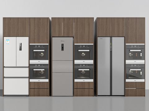  嵌入式冰箱 智能冰箱 蒸烤箱su模型 