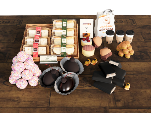  食物 蛋糕 面包 甜品su模型 