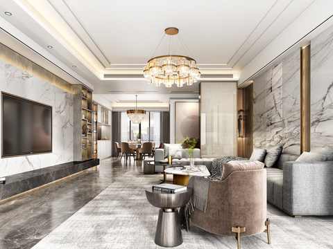  Minotti 米洛提 意式客厅su模型 