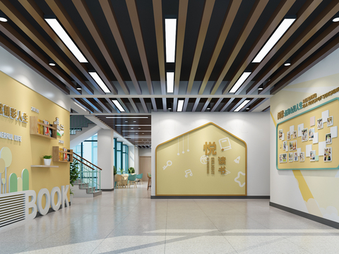 现代校园阅读空间su模型 