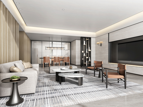  Minotti 米洛提 意式客厅su模型 