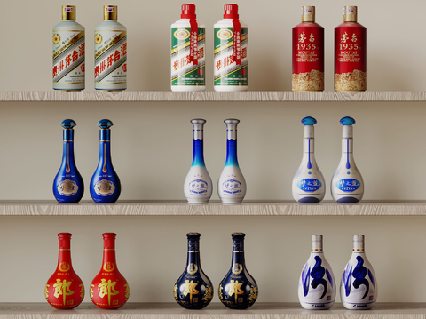  现代白酒 酒水 酒瓶 辣酒su模型 
