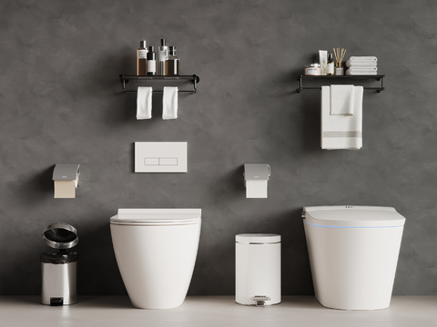  智能马桶 坐便器su模型 