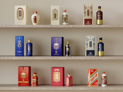  白酒 酒水 酒瓶 辣酒su模型 