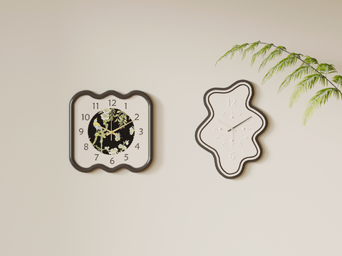  创意钟表 挂钟su模型 