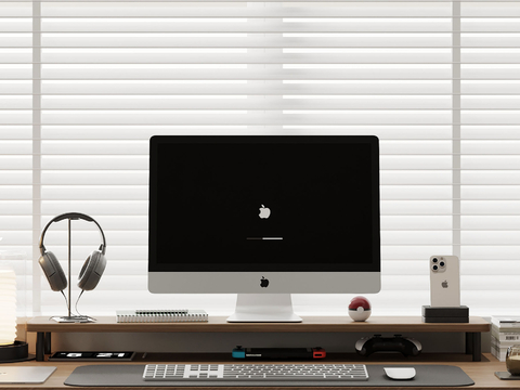  台式电脑 鼠标 键盘su模型 