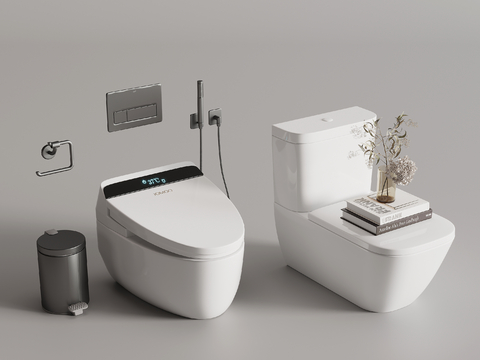  现代马桶 智能马桶 座便器su模型 