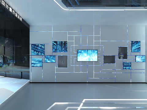  科技展厅 数字沙盘su模型 