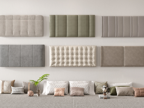  床头靠背 软包 硬包su模型 