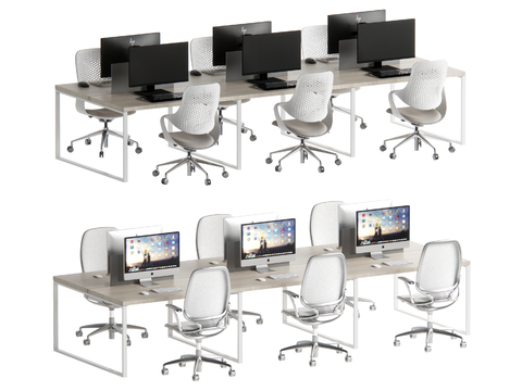  办公桌椅su模型 