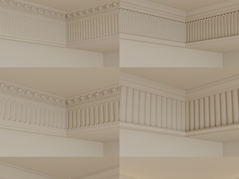 法式线条 石膏线条 檐线 角线su模型