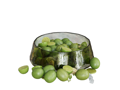  水果 果盘 柠檬su模型 