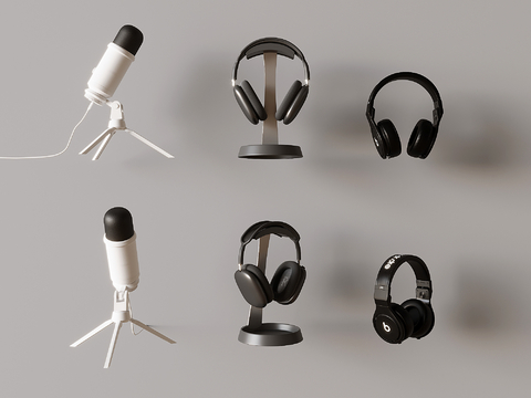  头戴式耳机 电竞耳机 耳麦su模型 