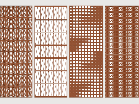 镂空砖隔断 水泥砖隔断su模型