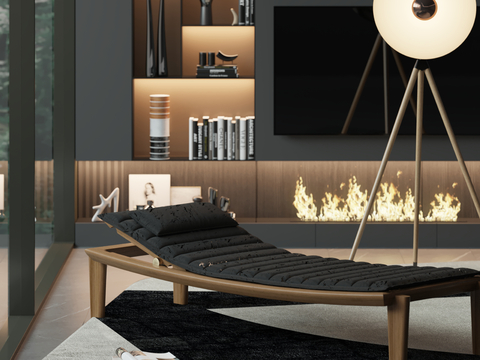  休闲躺椅 折叠躺椅su模型 