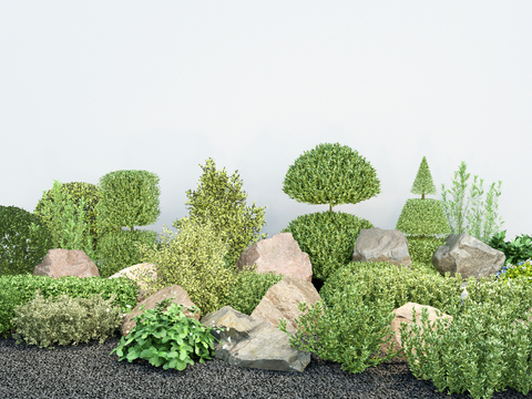  造型灌木 球形灌木 绿篱su模型 