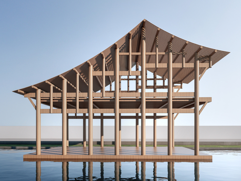  中式古建筑 斗拱su模型 