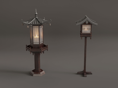  现代户外灯su模型 