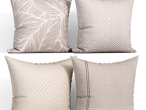  方形抱枕 印花抱枕 沙发抱枕su模型 