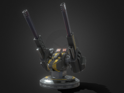  防御炮塔 炮台su模型 