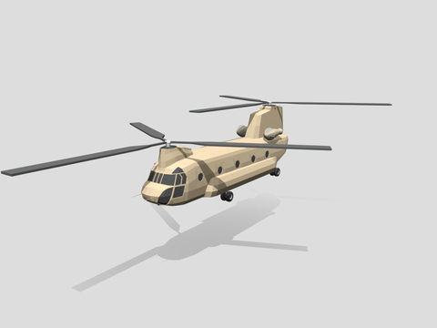  卡通波音直升机su模型 