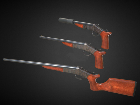  哈灵顿 理查德森 手枪 枪支 枪械su模型 