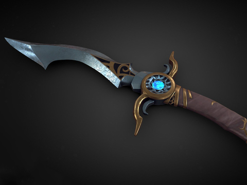  钻石匕首 短刀su模型 