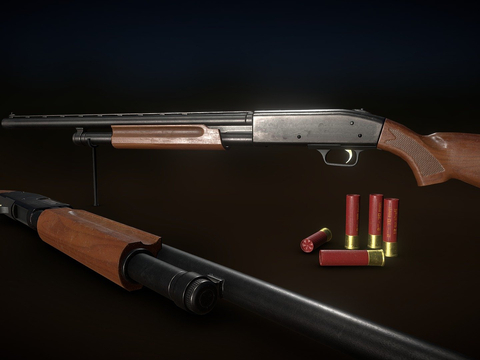  霰弹枪 枪支 枪械su模型 