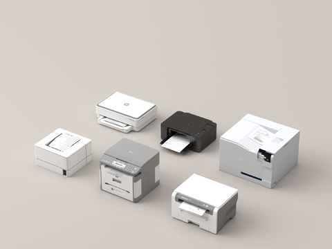  打印机 复印件su模型 