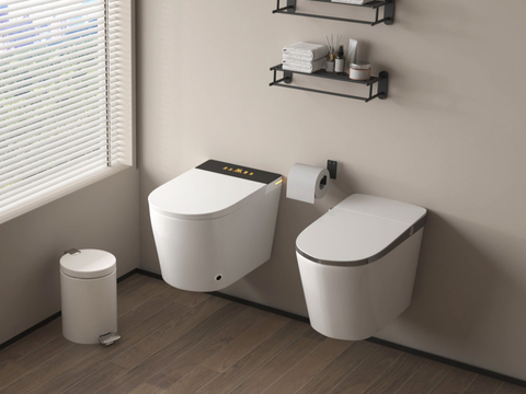  挂壁坐便器 智能坐便器 马桶su模型 