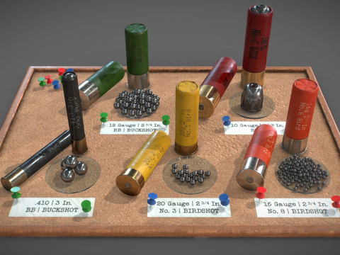  霰弹枪 弹药套装su模型 